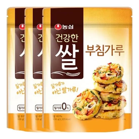 농심 건강한 쌀 부침가루 450g 3개
