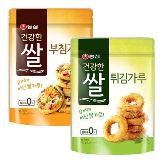 농심 건강한 쌀가루, 부침가루 외 1종 450g 2개 1개