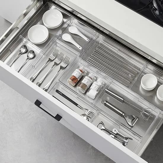 더편한생활 투명 수저 정리함, 슬림기본형, 41x9.8x5.3cm, 1개
