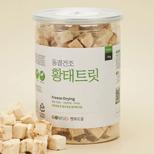 펫푸드궁 동결건조 황태트릿 황태 100g 1통