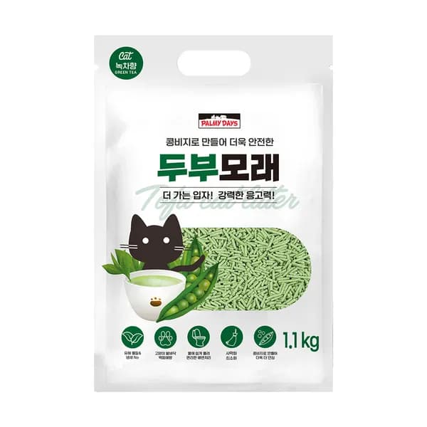 파미데이즈 고양이 두부모래 1.1kg 10개 녹차향 35,000원