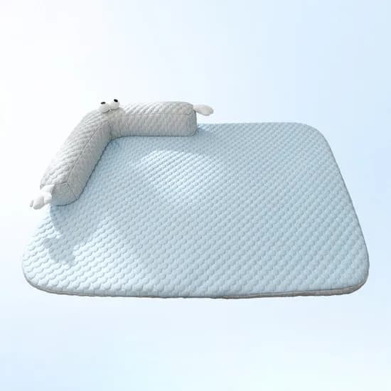 미우프 강아지 고양이 여름 넥쿠션 쿨매트, 블루, XL, 1개