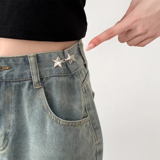 바지 허리 줄이기 요술 별단추, 블랙, 1개
