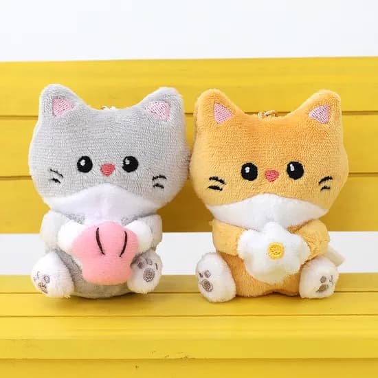 꼬옥냥이 고양이 가방고리 키링 인형 오렌지 8cm 1개