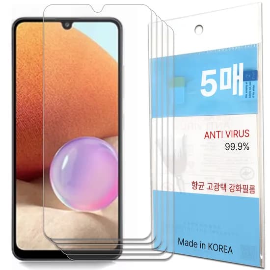 레드울프 강화 액정보호필름 5매 갤럭시A32 A325 1개