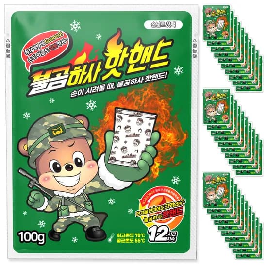 불곰하사 핫핸드 핫팩 100g 30개