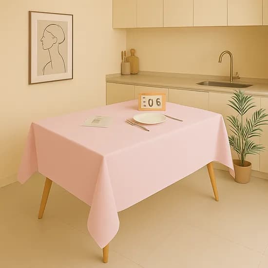 아싸레 피크닉 파티용 식탁보, 핑크, 1개, 137x274cm