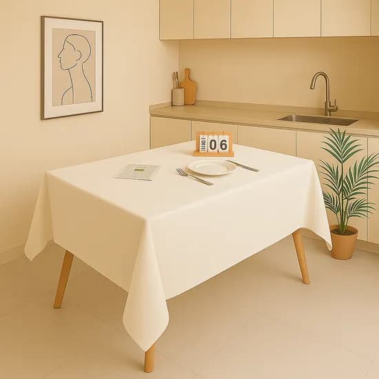 아싸레 피크닉 파티용 식탁보, 아이보리, 1개, 137x274cm