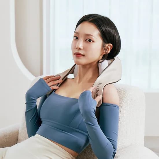 굿핏 어깨 마사지기, GOOD-M5, 온열, 무선, 베이지, 1개