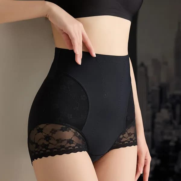 미미캐츠 여성 복부 보정 하이웨스트 노라인 팬티 P-2-1402 블랙 2XL 1매