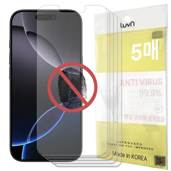 레드울프 지문방지 액정보호필름 아이폰16 프로 5매 1개