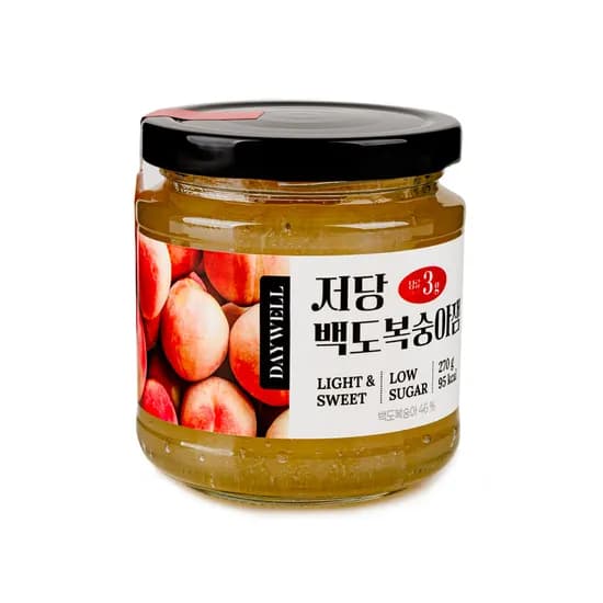 데이웰 저당 저칼로리 백도복숭아잼, 270g, 1개