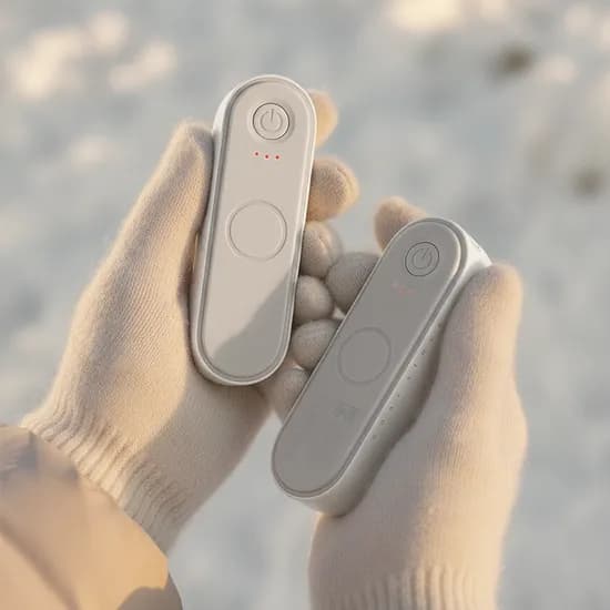 아이오랩 듀얼스틱 손난로 보조배터리 충전식 휴대용 USB 핫팩, 크림화이트