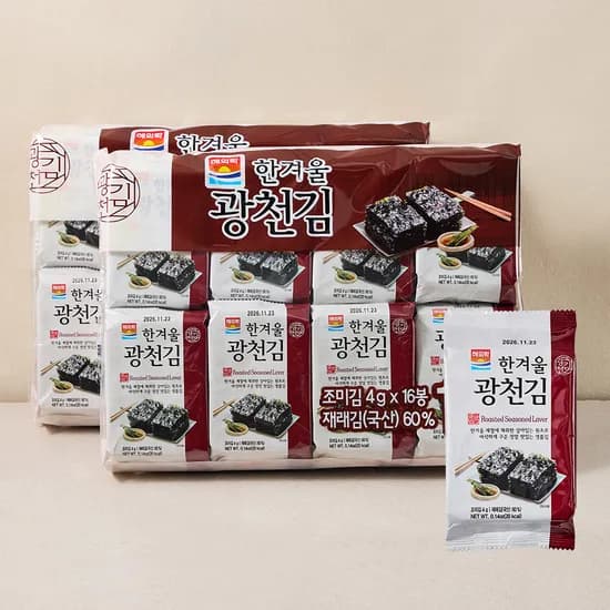 신선하랑 한겨울 광천김, 4g, 32봉, 1개