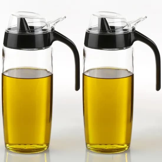 시노글라스 원터치 오일병, 블랙, 500ml, 2개세트, 1세트