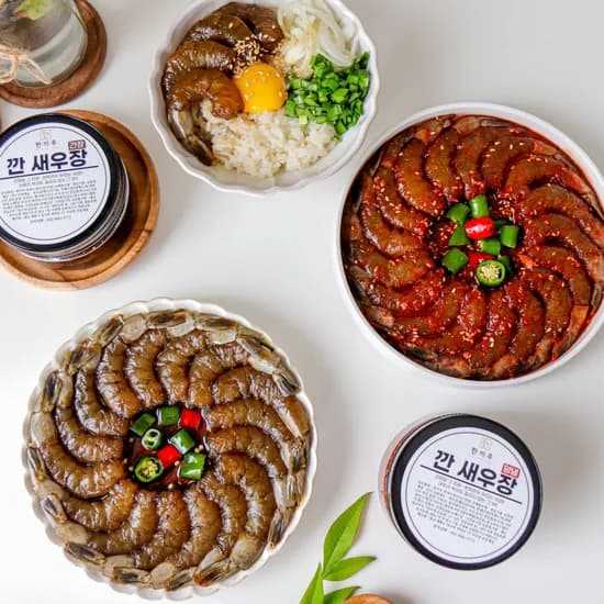 한끼루 깐새우장 간장 350g 2개 + 양념 350g 1개