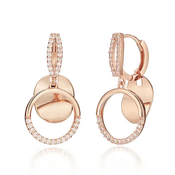 CRANNE 14K GF 더블 라운드 원터치 귀걸이 C24EGF047 로즈골드 1개 20,805원