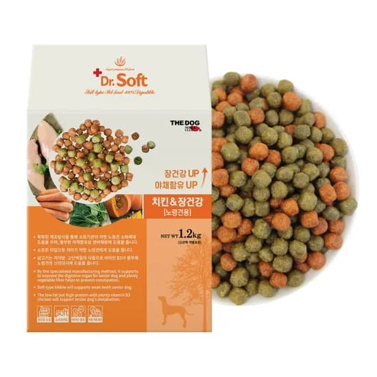 더독 닥터소프트 치킨&장건강 노령견용, 닭+야채, 1.2kg, 1개