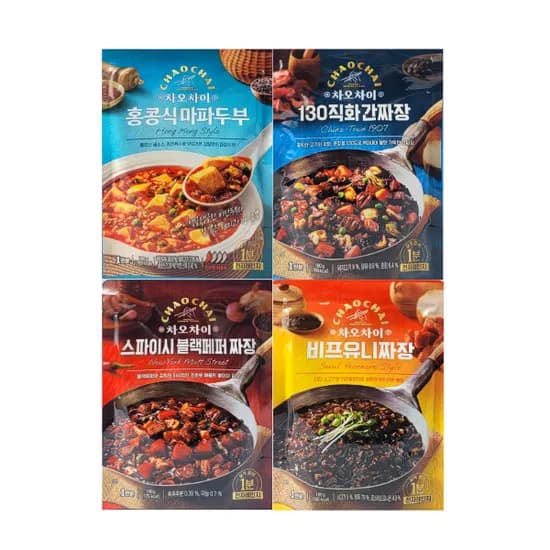 차오차이 비프 유니짜장 마파두부 4종 1세트 180g