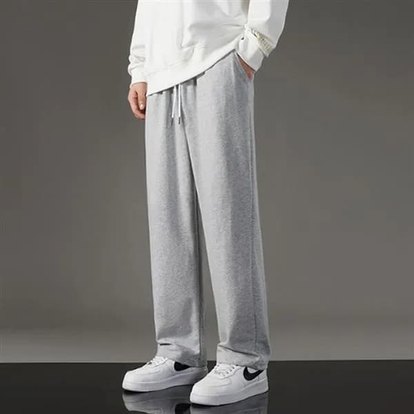 남성 심플 기모 와이드 팬츠 블랙 3XL 1개