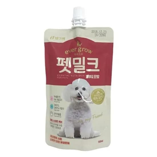 에버그로 펫밀크 강아지 피부 모발 밀크 음료, 150ml, 1개