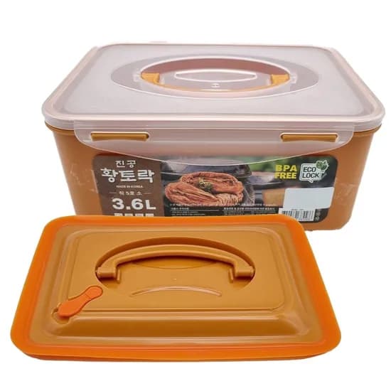 진공 황토락 김치통, 5호(소), 누름판 포함, 1개