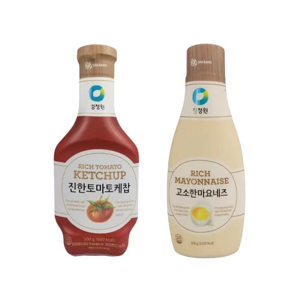 청정원 진한토마토케찹 500g + 고소한마요네즈 500g 1세트
