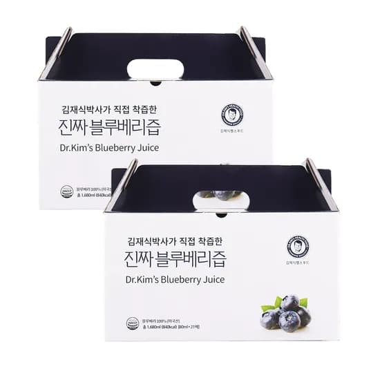 김재식헬스푸드 진짜 블루베리즙 80ml 21팩 2박스