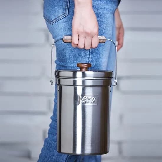 밧드야 18-8 풀스텐 음식물쓰레기통 실버 2L 1개