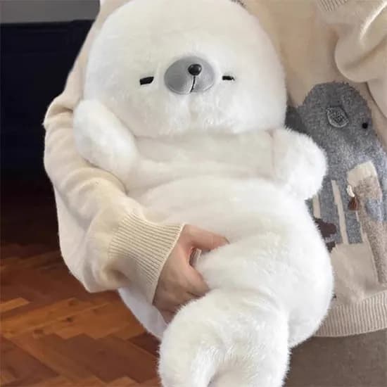 데데리트 동물 잠자는 화이트 통통 물범 인형, 65cm, 1개