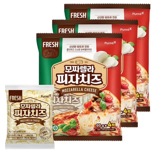 푸르밀 모짜렐라피자치즈 60g x 4팩 3개 16,731원