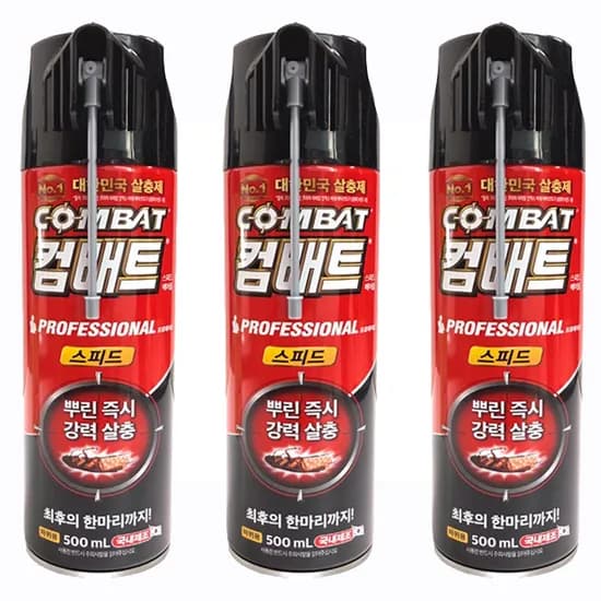헨켈 컴배트 바퀴벌레 해충퇴치 스피드 에어졸 스프레이형 500ml 3개