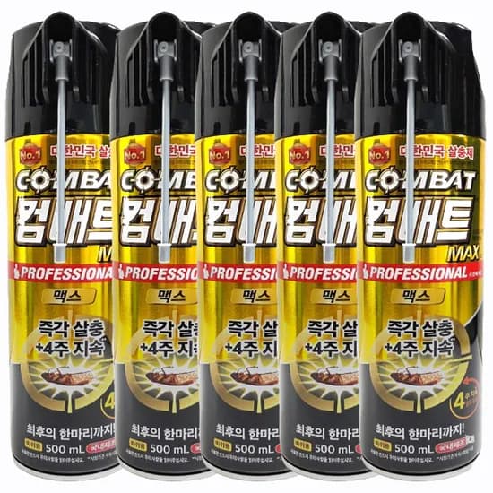 헨켈 컴배트 바퀴벌레 해충퇴치 맥스 에어졸 500ml 5개