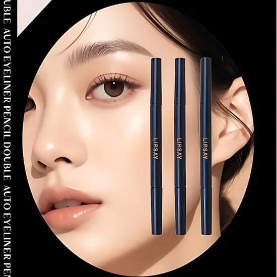 더블 오토 아이라이너 펜슬, 블랙, 2개
