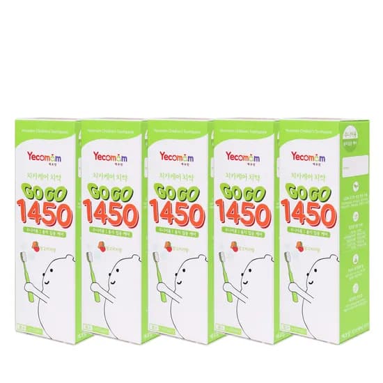 예꼬맘 고고 1450 어린이 치약, 망고피치향, 60g, 5개입