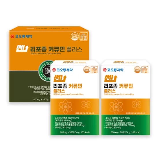 코오롱제약 쎈 리포좀 커큐민 플러스, 600mg, 180정, 1박스