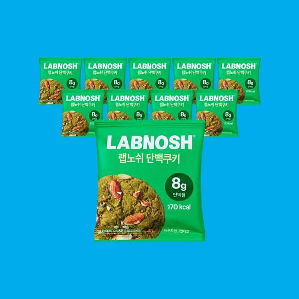 랩노쉬 단백쿠키 아몬드앤그린티맛 40g 10개입 1박스 16,900원
