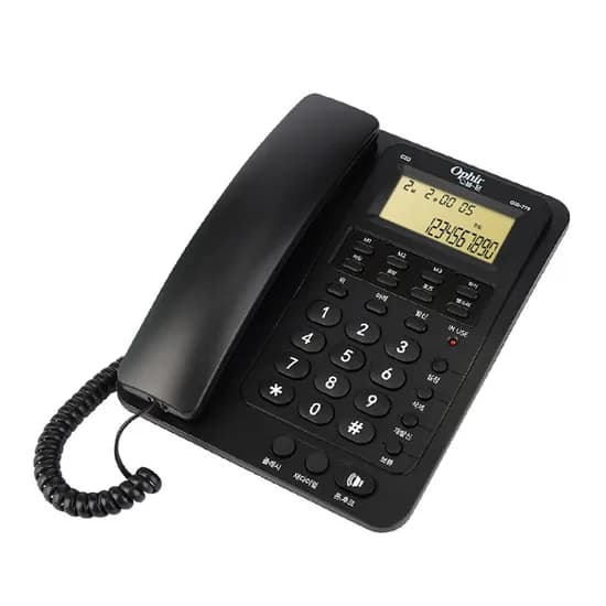 오빌 발신자 번호표시 유선전화기, OID-779, 블랙, 1개