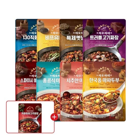 샘표 차오차이 전자레인지용, 짜장 5종 + 마파두부 3종, 1세트