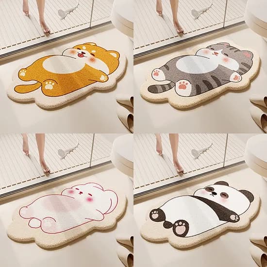 포근 발밑 동물 발매트, 60cm x 40cm, 고양이 1개 + 랜덤 1개, 2개