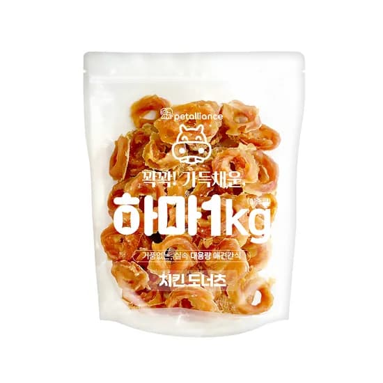 펫얼라이어스 하마육포, 치킨도너츠, 1kg, 1개