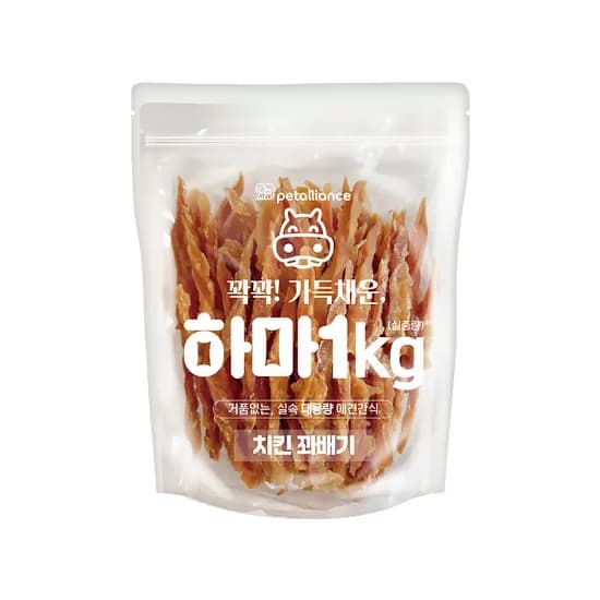 펫얼라이어스 하마육포, 치킨꽈배기, 1kg, 1개