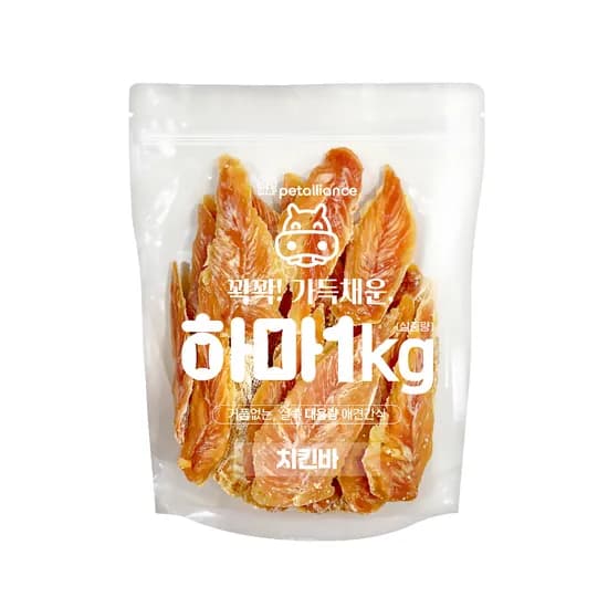 펫얼라이어스 하마육포, 치킨바, 1kg, 1개