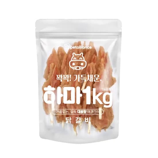 펫얼라이언스 하마 대용량 강아지 간식, 닭갈비, 1kg, 1개
