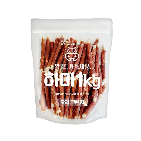 펫얼라이어스 하마육포 오리크런치, 1kg, 1개