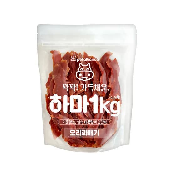 펫얼라이어스 하마육포, 오리꽈배기, 1kg, 1개