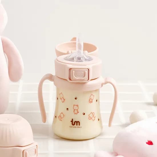 토비앤몰리 몰리 PPSU 원터치 락 빨대컵, 핑크, 180ml, 1개