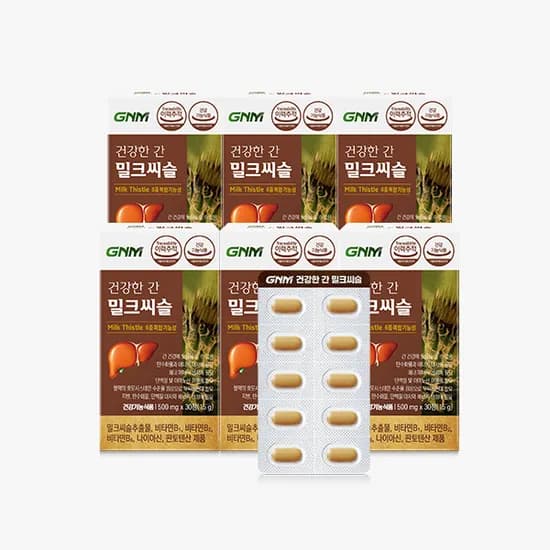 GNM 자연의품격 건강한 간 밀크씨슬, 500mg, 30정, 6개