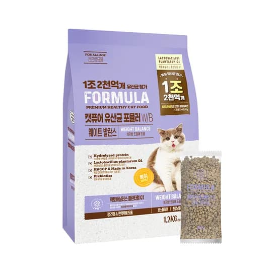 캣퓨어 고양이 유산균 포뮬러, 다이어트 + 장건강, 1.2kg, 1개