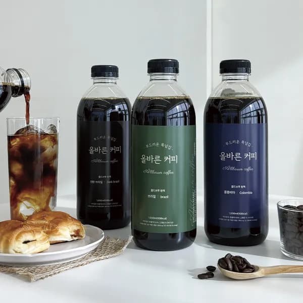 올바른커피 콜드브루 원액 종류별 1000ml 3병